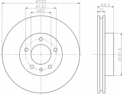 HELLA PAGID 8dd355109741 -  Тормозной диск